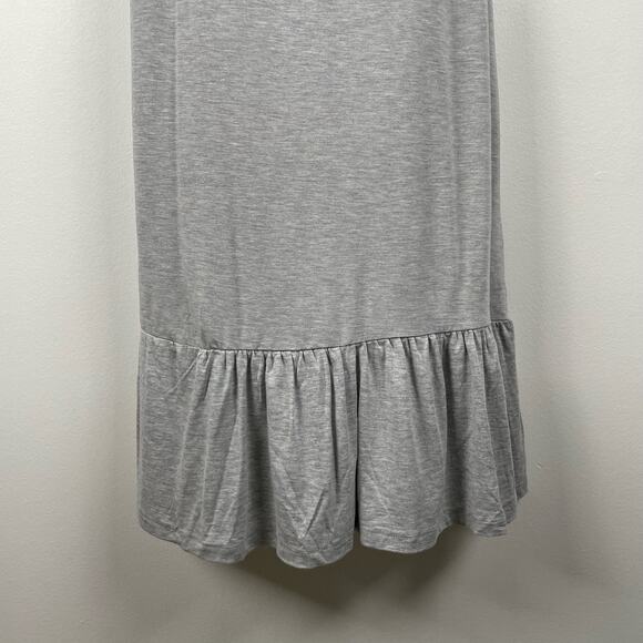 Nordstrom Maxi Dress Swing Tie Detail Peasant Flouncy Hem Minimalist M Gray - Picture 5 of 8